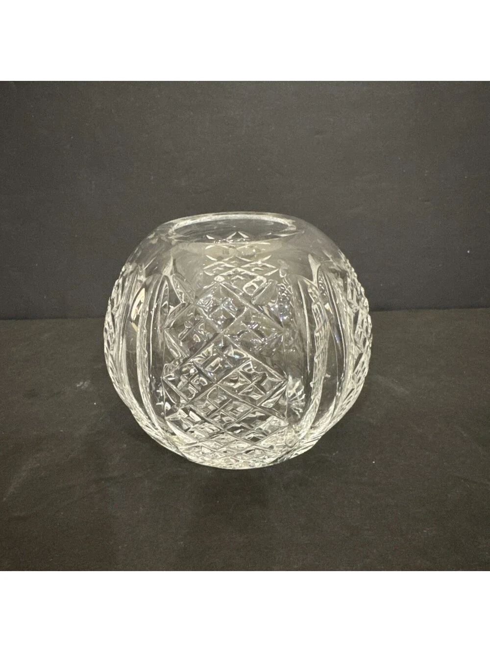 Vintage Waterford Crystal Glandore Rose Bowl Vase 3.5” H By 4” W